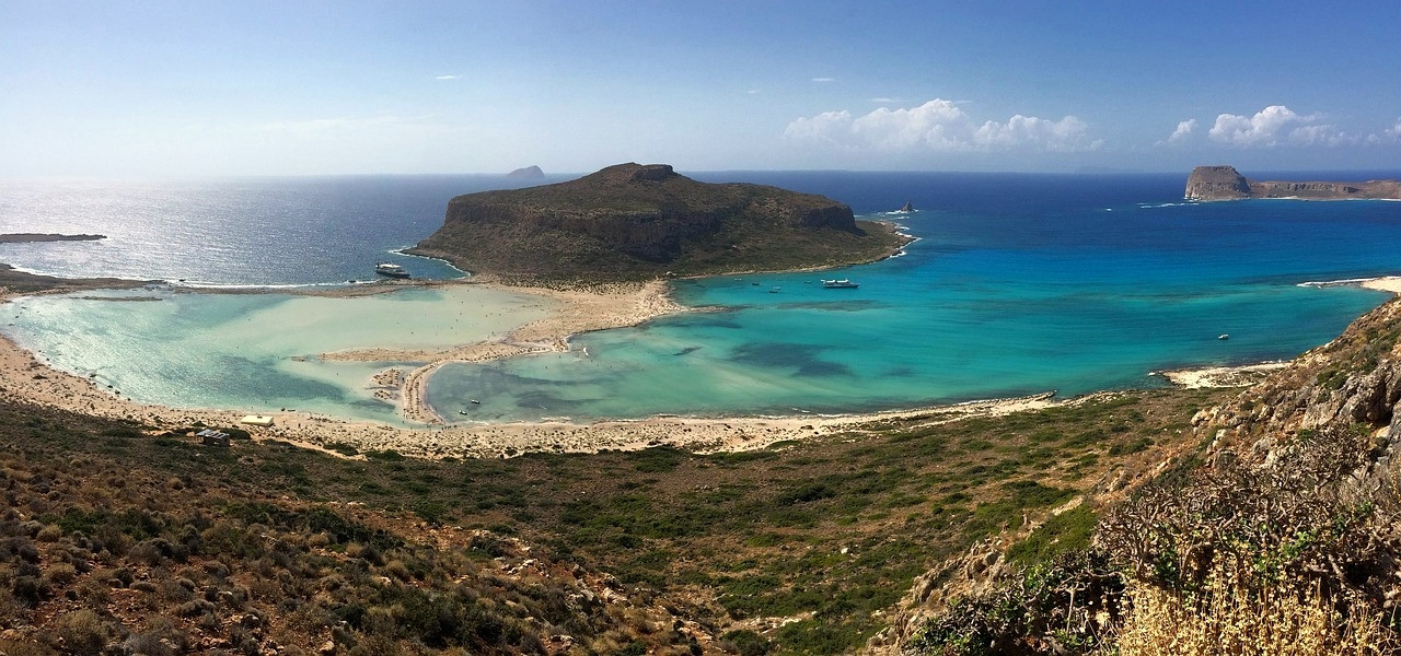 De turquoise lagune van Balos in het noordwesten van Kreta - Griekenland